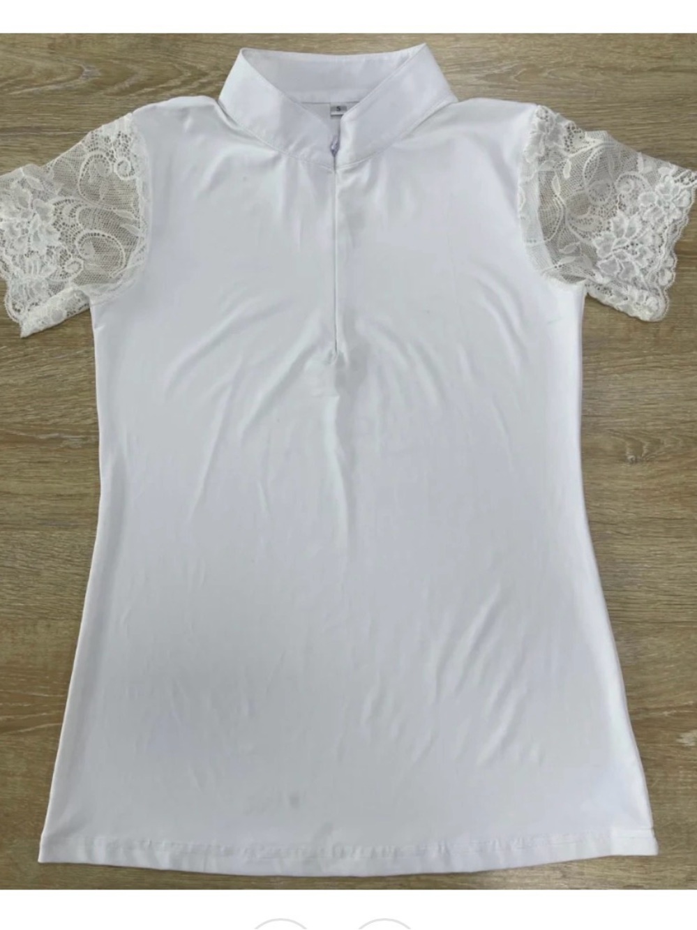 Halter Ego White Tara Lace Sleeve Competition Shirt